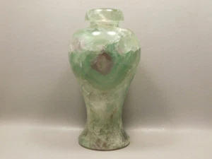 Fluorite Crystal Gemstone Vase Natural Green Carved Polished 7.5 inch - Picture 1 of 12