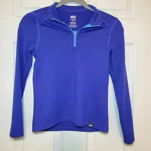 REI Co-op Midweight Half-Zip Kids M (10-12) Blue Long Top UPF 50 Outdoor - Picture 1 of 6