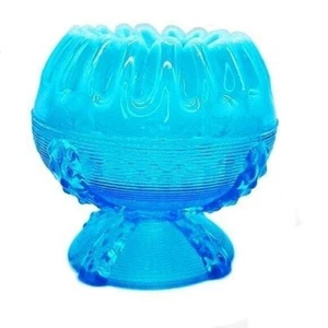 Northwood Antique Opalescent Blue Footed/Pedestal Bowl "Button Panels" Rose Bowl - Picture 1 of 7