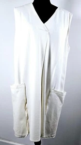 Rachel Roy Sleevless Open Front Ivory Tunic Top Oversized Front Pockets-SZ 2X - Picture 1 of 14
