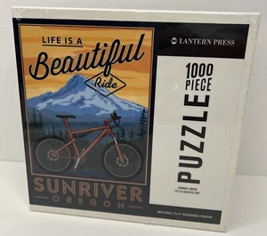 Lantern Press Bicycle Sunriver OR Life Is A Beautiful Ride 1000 pc Puzzle NEW - Picture 1 of 4
