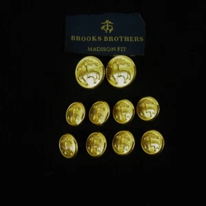 BROOKS BROTHERS WATERBURY GOLD 20mm & 15mm BLAZER JACKET REPLACEMENT 10 BUTTONS - Picture 1 of 2
