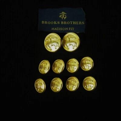 BROOKS BROTHERS WATERBURY GOLD 20mm & 15mm BLAZER JACKET REPLACEMENT 10 BUTTONS  - Image 1 of 2