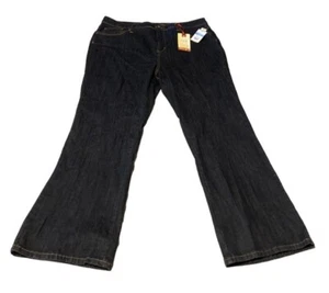 New St John’s Bay Dark Blue Secretly Slimming Bootcut Stretch Denim Jeans - Picture 1 of 8