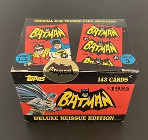 1966 Topps Batman Deluxe 1989 edición reedición conjunto de 143 tarjetas selladas de fábrica - Imagen 1 de 6