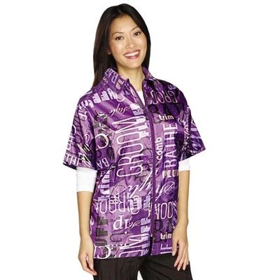 Graffiti GROOMING GROOMER STYLIST BARBER JACKET Nylon Hair Water Resistant Coat - Image 1 of 4