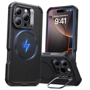 for Case with Stand, 23FT Military-Grade Drop iPhone 16 Pro Magnetic Black - Picture 1 of 7