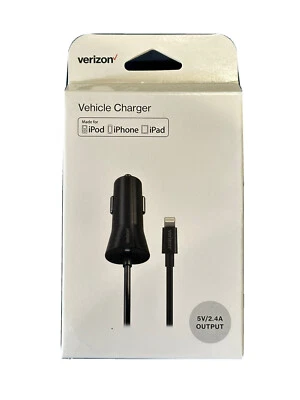 Verizon Apple iPhone ipad ipod Lightning Car Charger 5v/2.4a output brand new - Image 1 of 4