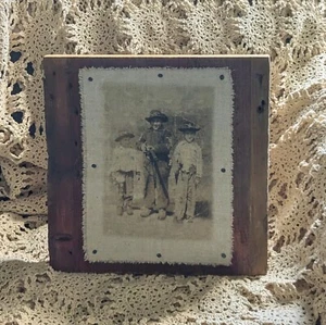 Western Cowboy Kids Table Top Shelf Display Plaque Sign UNIQUE HANDMADE Barnwood - Picture 1 of 5