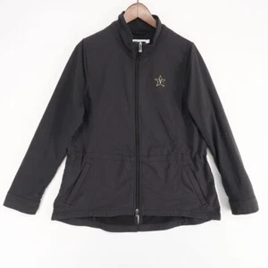 Vanderbilt Peter Millar Jacket Womens Large Black Full Zip Golf Cinch Waist - Picture 1 of 13