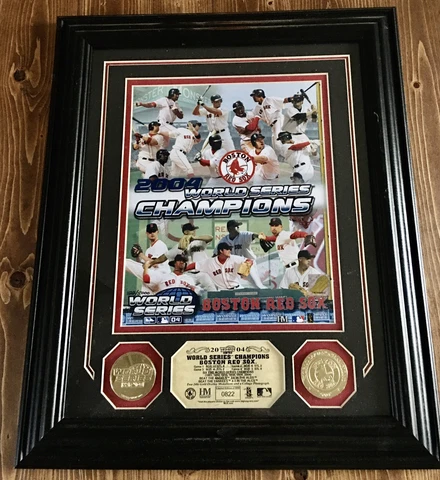 Boston Red Sox 2004 Limited Edition 5,000 World Series W/ 24K Gold Overlay Coins Cover