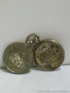 Medallas de San Antonio Ruega por Nosotros Paz Esperanza De Colección Redondas Católicas 2 Colgantes - Imagen 1 de 3