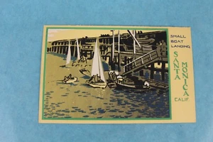 VINTAGE SANTA MONICA SHEEHAN TOPANGA CALIFORNIA SERIGRAPH POSTKARTE UNBENUTZT - Bild 1 von 2