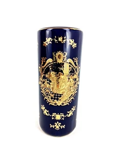 Königsblau und Gold Emaille Vase 8" China - Bild 1 von 5