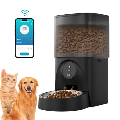 WiFi Automatic Cat Feeder APP Control 4L for Cats & Small Dogs Up to 10 Meals - Image 1 of 4