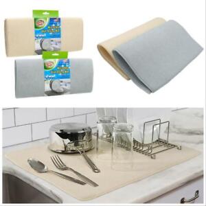 Microfiber Dish Drying Mat Absorbent Reversible Mats for Kitchen pack of 2 50cm
