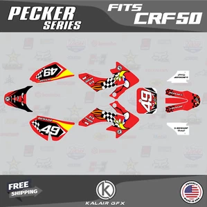 Graphics Kit for Honda CRF50 (2004-2012) or (2013+) Pecker - Red - Picture 1 of 4