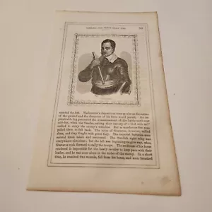 Retrato de Wallenstein Guerra de los Treinta Años c. 1853 Grabado (352) - Imagen 1 de 2