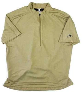 Bellwether Womens Sz L SS Cycling Jersey 100% Polyester 1/2 Zip 3 Pocket Beige - Afbeelding 1 van 3