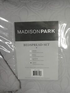 Madison Park 3 Piece Bedspread Set, King, Gray (1 Bedspread & 2 Shams)