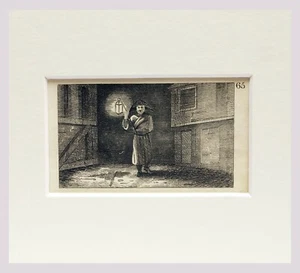 1820 Danmark (Watchman) - MINIATURE engraving with passepartout (04243) - Picture 1 of 2