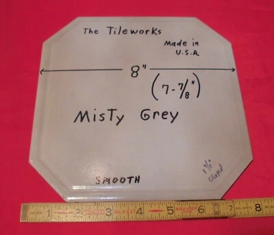 1 шт. ОБРЕЗАННАЯ 8-дюймовая керамическая напольная плитка; гладкая матовая поверхность; светлые и темные серые - Изображение 1 из 4