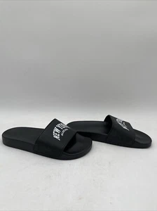 Women’s Balenciaga Cities New York Logo Rubber Pool Sandals Black Size 10 - Picture 1 of 9