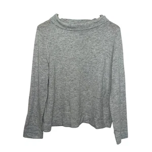 Hobbs Women's Size Large Long Sleeved Polo Neck Jumper Merino Cashmere Grey - Picture 1 of 14