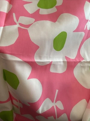 45.5 X 100”  Bold Large Print Floral Rosewood Company Fabric Pink Green Canvas - Image 1 of 4