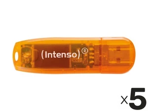 INTENSO USB-Stick Rainbow Line 3502490 USB 2.0 64GB orange/transparent 5er Pack - Bild 1 von 1