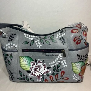 NEW - Borsa o borsetta Anna by Anuschka in pelle dipinta a mano, con etichette - Foto 1 di 20