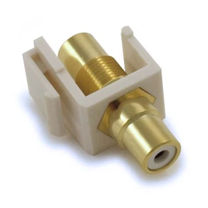 Keystone Jack Insert/Coupler Type: RCA with WHITE Center Gold Plated  White - Picture 1 of 2