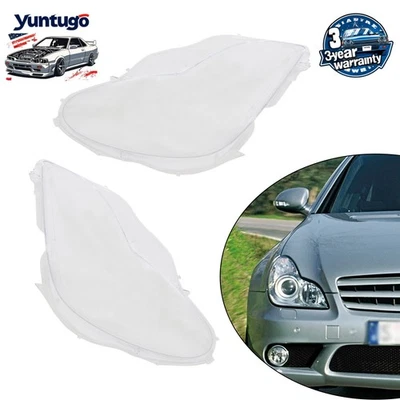 Pair For 2006-2011 Mercedes Benz W219 CLS350 CLS500 CLS550 Headlight Lens Cover Foto 1 de 4
