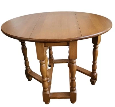 Vintage Small Drop Leaf Table Gate Leg Beechwood  - Image 1 of 4