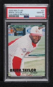 2000 Multi-Ad Sports Columbus RedStixx Brien Taylor #27 PSA 10 GEM MT - Picture 1 of 3