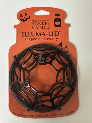 Yankee Candle Illuma-Tapa Vela Tarro Topper Halloween Telaraña Negra. Retirado Foto 1 de 4