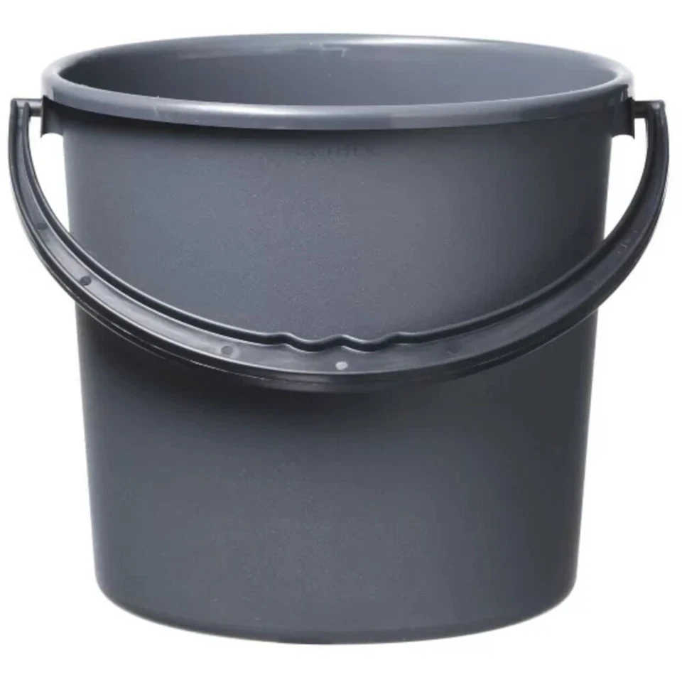Haushaltseimer Wassereimer Wischeimer 10 l dunkelgrau lebensmittelecht robust - Bild 1 von 1