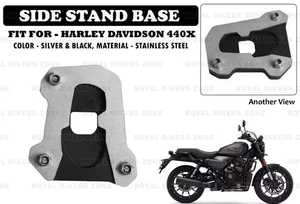 Lateral plateado y negro "base de soporte (extensor) apto para Harley Davidson 440x" - Imagen 1 de 4
