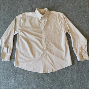 Cutter & Buck Mens XL Brown White Striped Long Sleeve Button Down Shirt - Picture 1 of 14