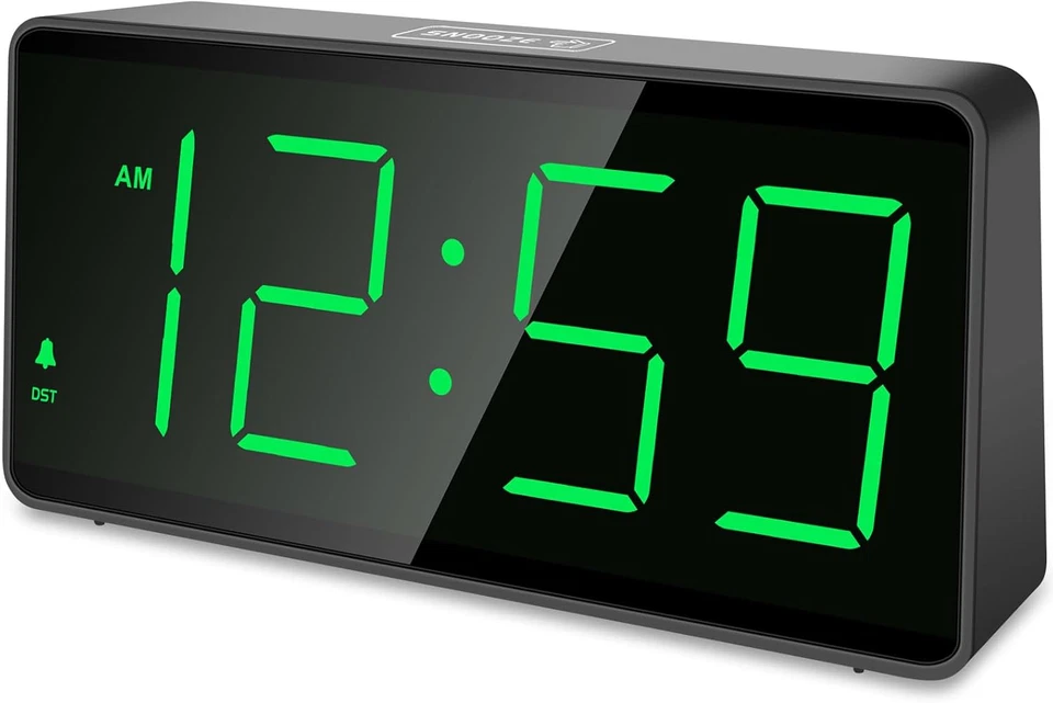 Battery Operated Digital Alarm Clock for Bedrooms - Cordless Large Big Numbers 4 - Image 1 of 4