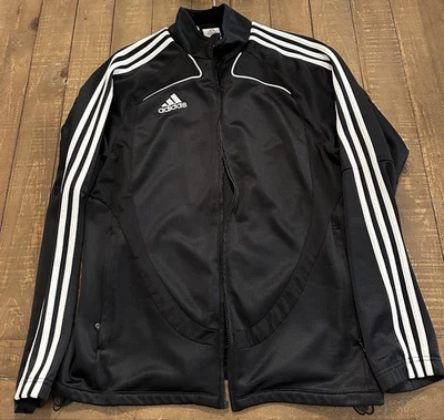 Adidas Clima365 Jacket Black With 3 White Stripes Full Zip Mens Size Small - Image 1 of 4