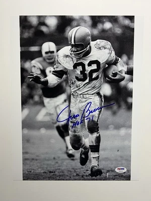 Jim Brown signed 11x14 autographed photo "HOF 71" inscribed PSA - Image 1 of 3