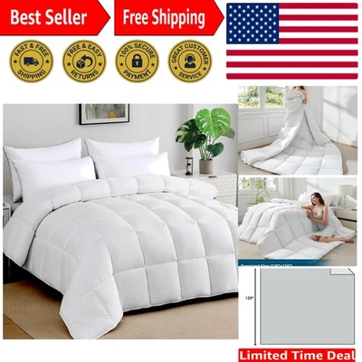 Edredom King de Luxo Oversized 120""x120"" - Fofo, Leve e Respirável - Imagem 1 de 4