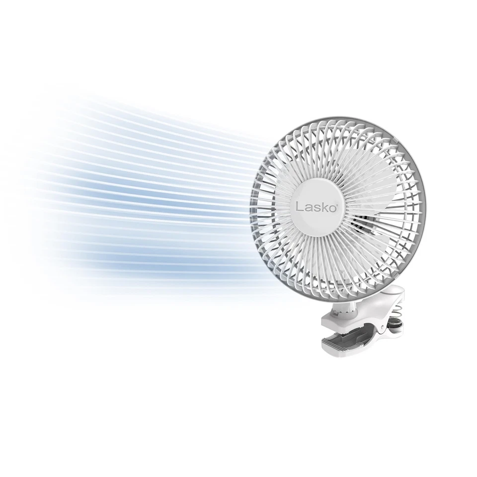 Lasko 2004W Portable 6-Inch Personal Clip Fan 2 Speeds White Table Fan - Image 1 of 1