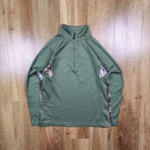 Browning Fleece Green Realtree Camo Fleece 1/4 Zip Pullover Womens Size Medium - Picture 1 of 11