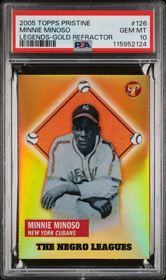 2005 TOPPS PRISTINE LEGENDS GOLD REFRACTOR #126 MINNIE MINOSO 24/65 PSA 10 - Image 1 of 2
