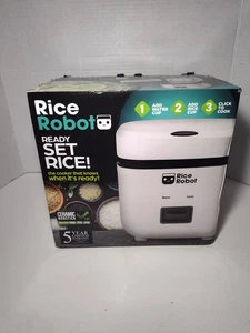 Rice Robot 4.5 Cup Rice Cooker Ceramic Nonstick Inner Pot Keep Warm Setting NOB - Picture 1 of 7