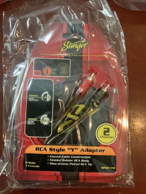 Stinger SPI21YM Y-Connector RCA Adapter 2 Male to 1 Female - Image 1 of 2