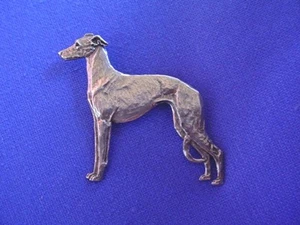 Whippet Greyhound Standing PIN #11B Pewter sighthound jewelry by Cindy A. Conter - Picture 1 of 1