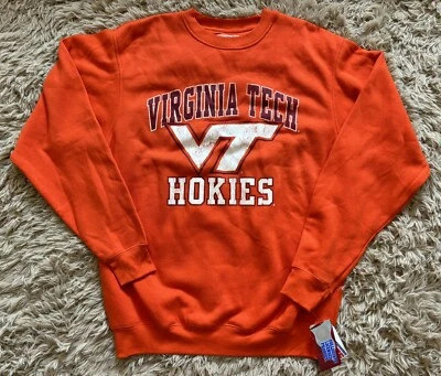 Sudadera Virginia Tech Hokies College Naranja Suave Cuello Redondo Talla L Nueva con Etiquetas Foto 1 de 3
